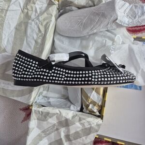 Circus by Sam Edelman Black Flats with Rhinestone Accents